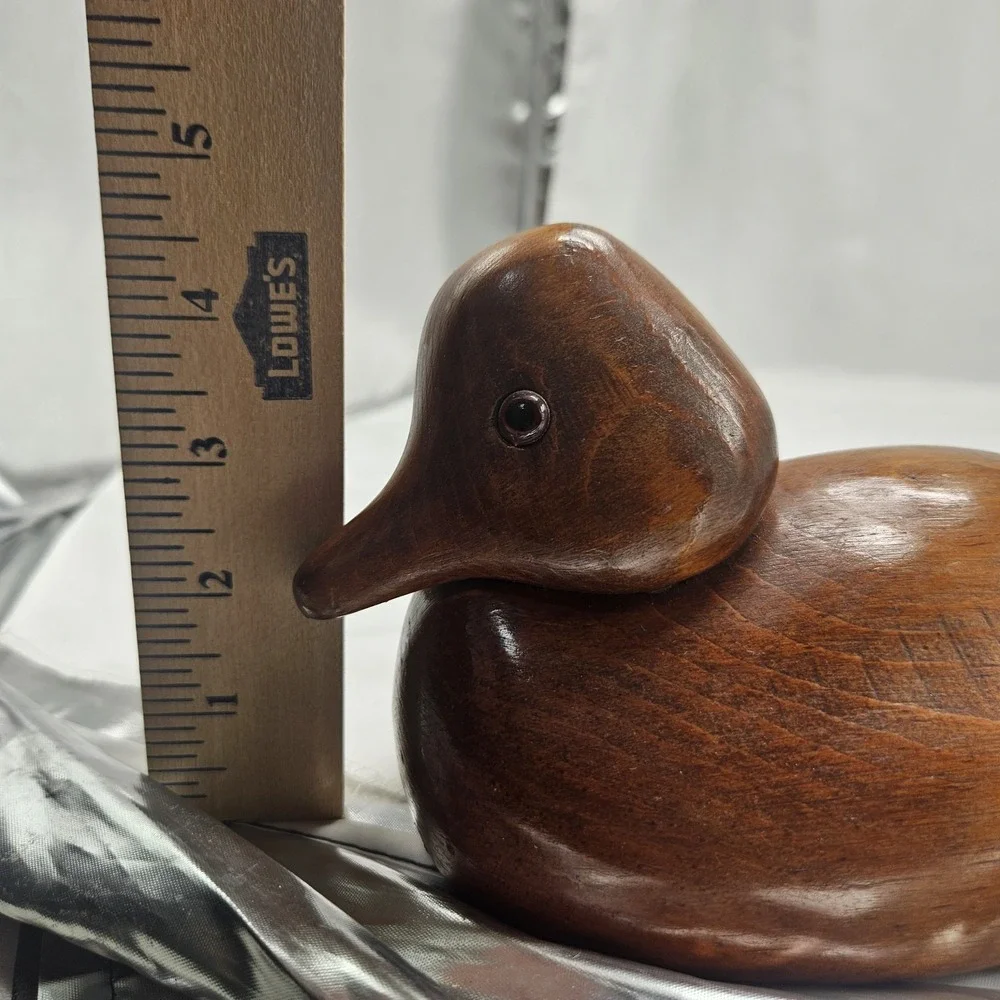 Hand Carved Wooden Duck Decoy Figurine Folk Art Signed‎ DON KERN